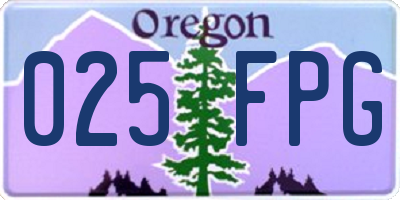 OR license plate 025FPG