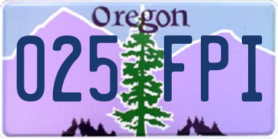 OR license plate 025FPI
