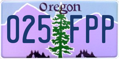 OR license plate 025FPP