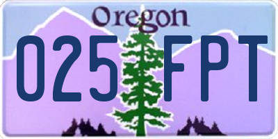 OR license plate 025FPT
