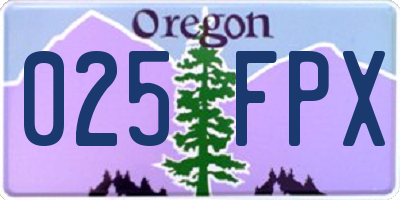 OR license plate 025FPX