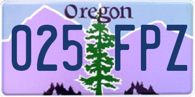 OR license plate 025FPZ