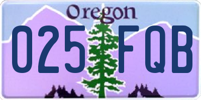 OR license plate 025FQB