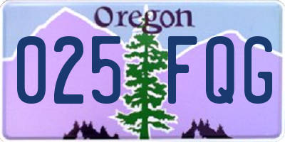 OR license plate 025FQG