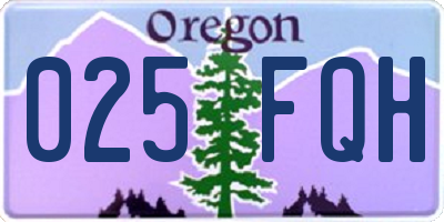 OR license plate 025FQH