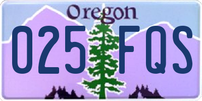 OR license plate 025FQS