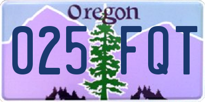 OR license plate 025FQT