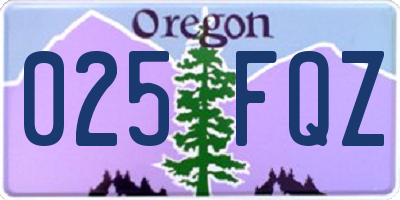 OR license plate 025FQZ
