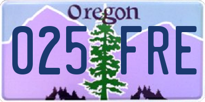 OR license plate 025FRE