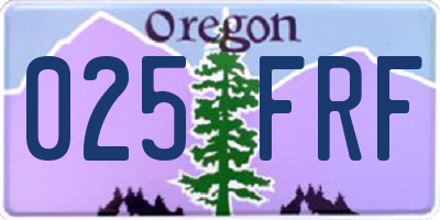 OR license plate 025FRF