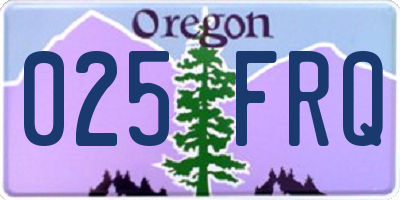 OR license plate 025FRQ