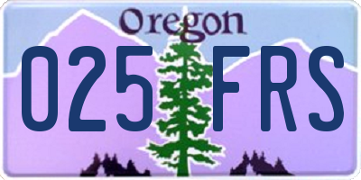 OR license plate 025FRS