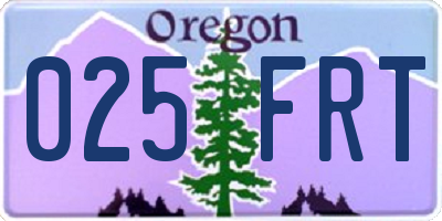 OR license plate 025FRT