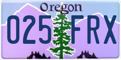 OR license plate 025FRX
