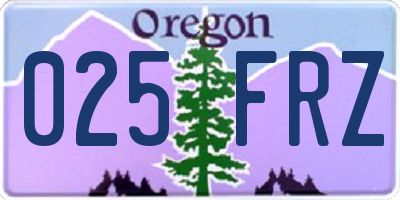 OR license plate 025FRZ