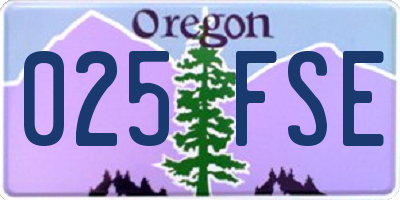 OR license plate 025FSE