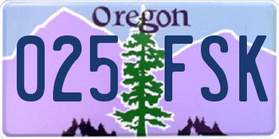 OR license plate 025FSK