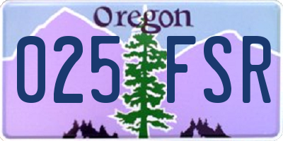 OR license plate 025FSR