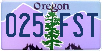 OR license plate 025FST
