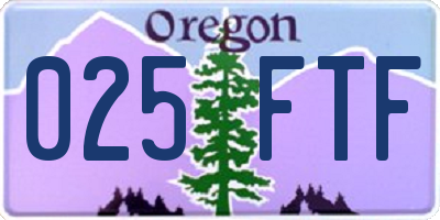OR license plate 025FTF