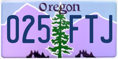 OR license plate 025FTJ