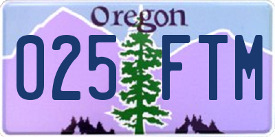 OR license plate 025FTM