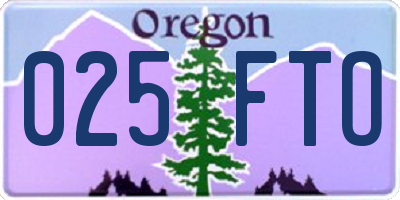 OR license plate 025FTO