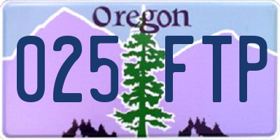 OR license plate 025FTP