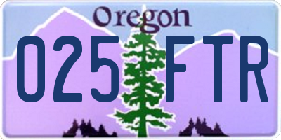 OR license plate 025FTR