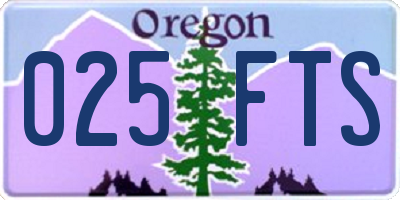 OR license plate 025FTS