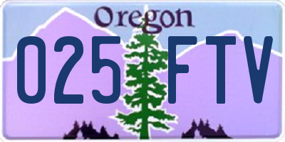 OR license plate 025FTV