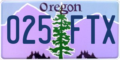OR license plate 025FTX