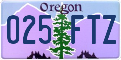 OR license plate 025FTZ