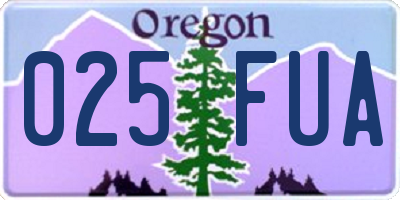 OR license plate 025FUA