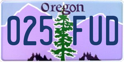 OR license plate 025FUD