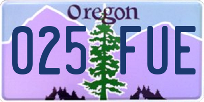OR license plate 025FUE