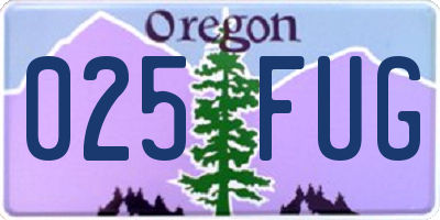 OR license plate 025FUG