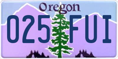 OR license plate 025FUI