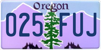 OR license plate 025FUJ