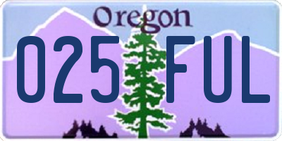 OR license plate 025FUL