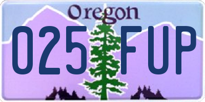 OR license plate 025FUP