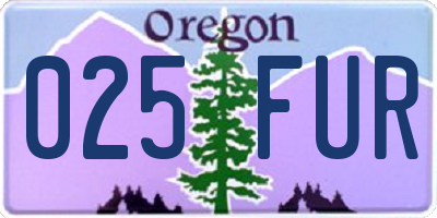 OR license plate 025FUR