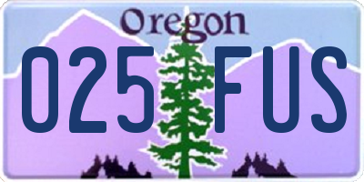 OR license plate 025FUS