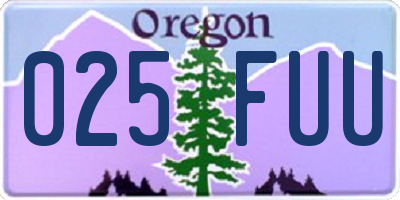 OR license plate 025FUU