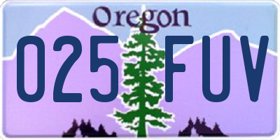 OR license plate 025FUV