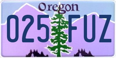 OR license plate 025FUZ