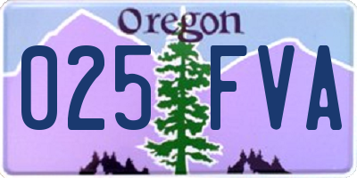 OR license plate 025FVA