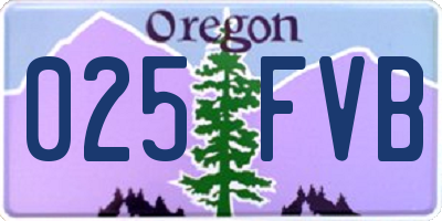 OR license plate 025FVB