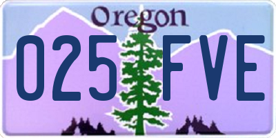 OR license plate 025FVE