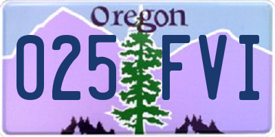 OR license plate 025FVI